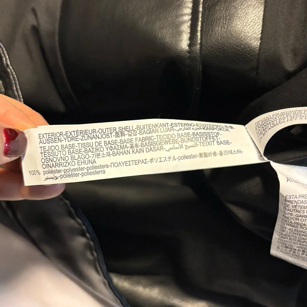 Zara Men's Shiny Black Biker Jacket - Picture 7 of 9